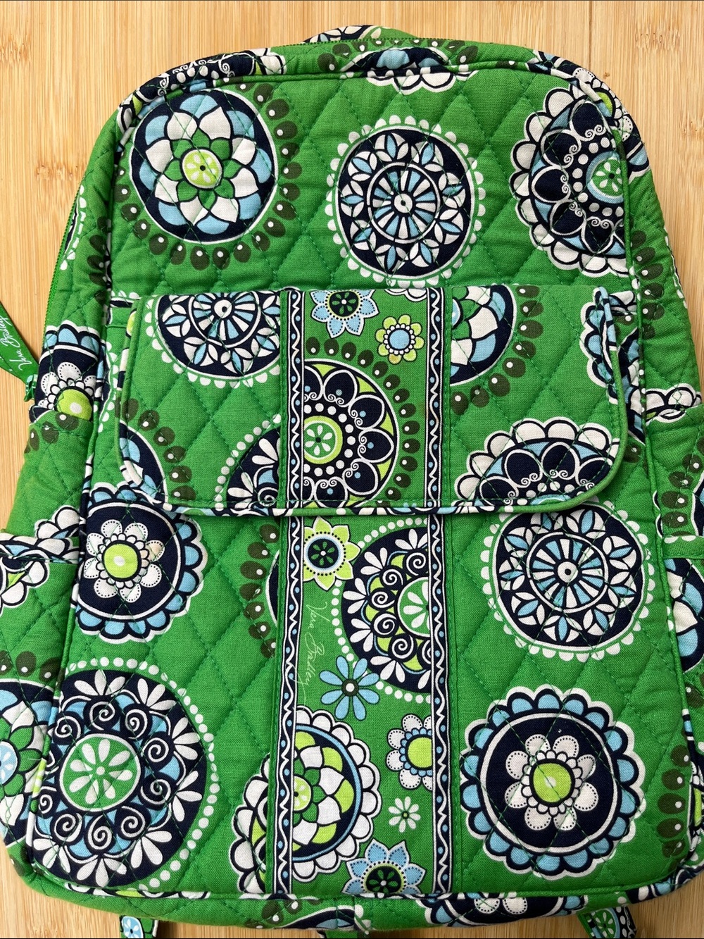 Vera Bradley Small Backpack Bag Green Pattern